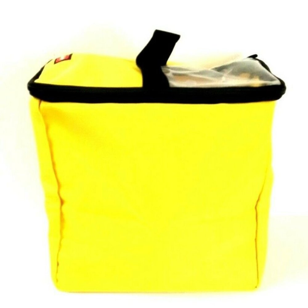 Small Yellow Zip Top Lego Tote Carry Gear Solutions Bag Toy Block Brick Storage